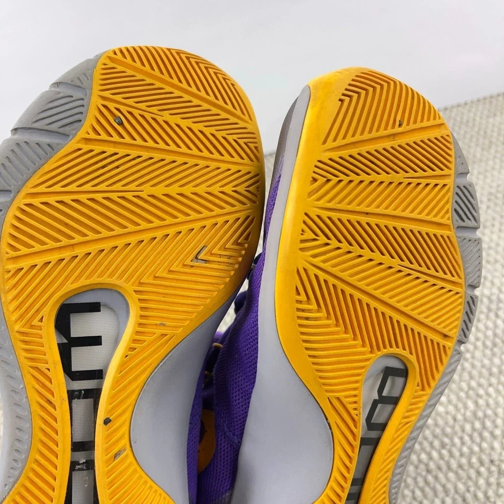 Nike Basketball Shoes Lakers Hypervenom Zoom Purple Gold 630913-502 Mens Size‎ 7